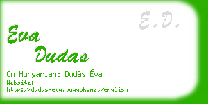 eva dudas business card