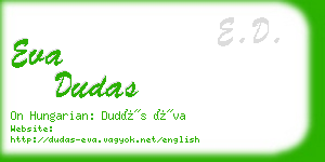 eva dudas business card